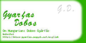 gyarfas dobos business card